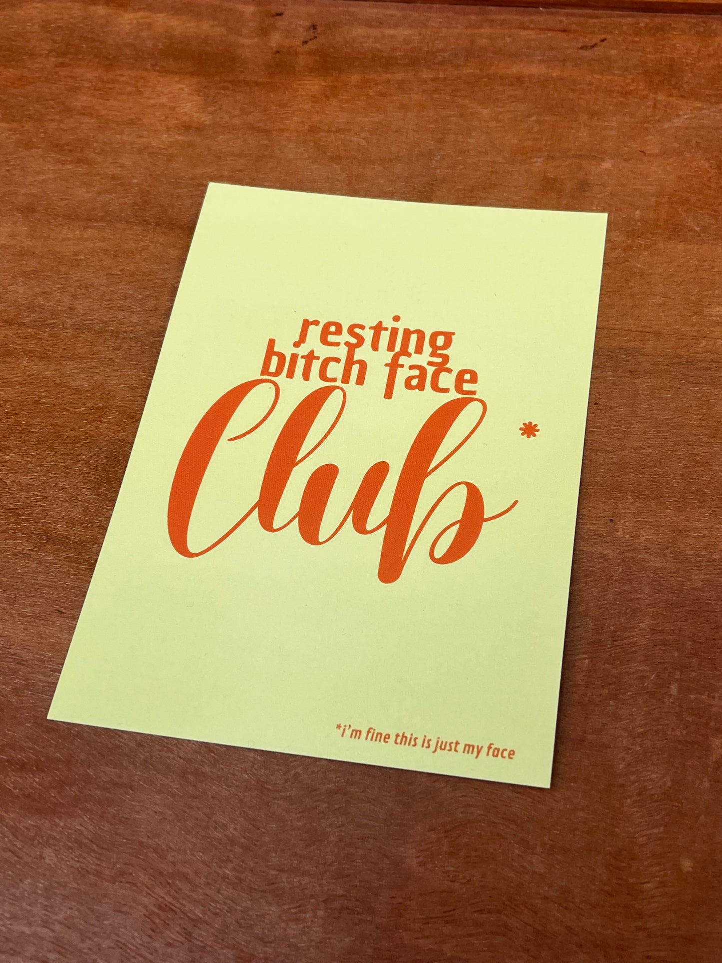 Postkarte "RESTING BITCH FACE CLUB"