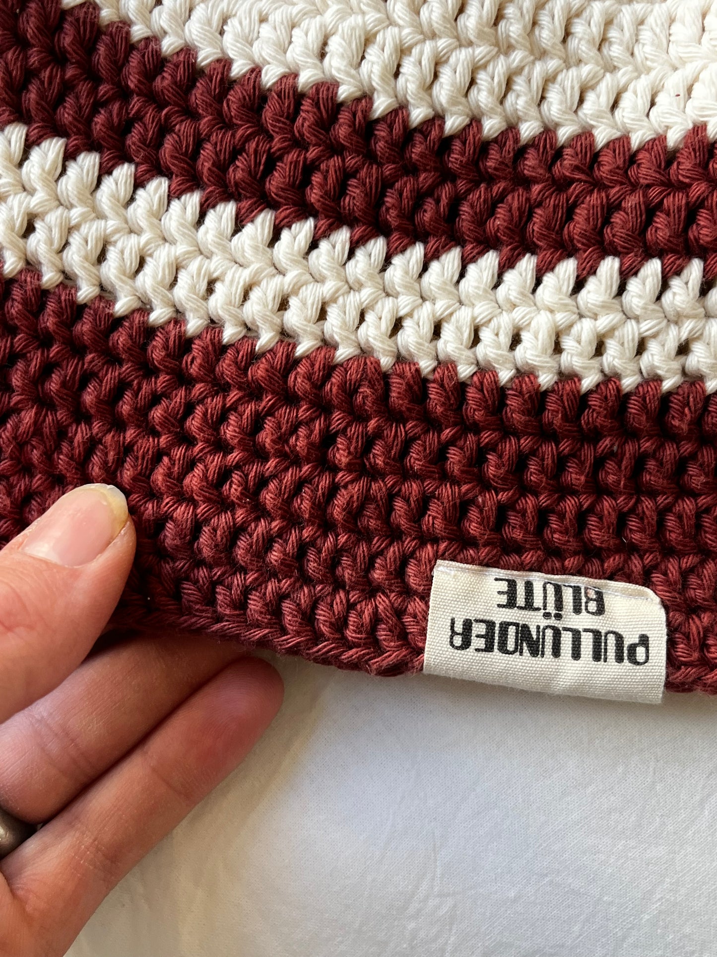 cotton crochet bucket hat - CLEMATIS (rose/beige)