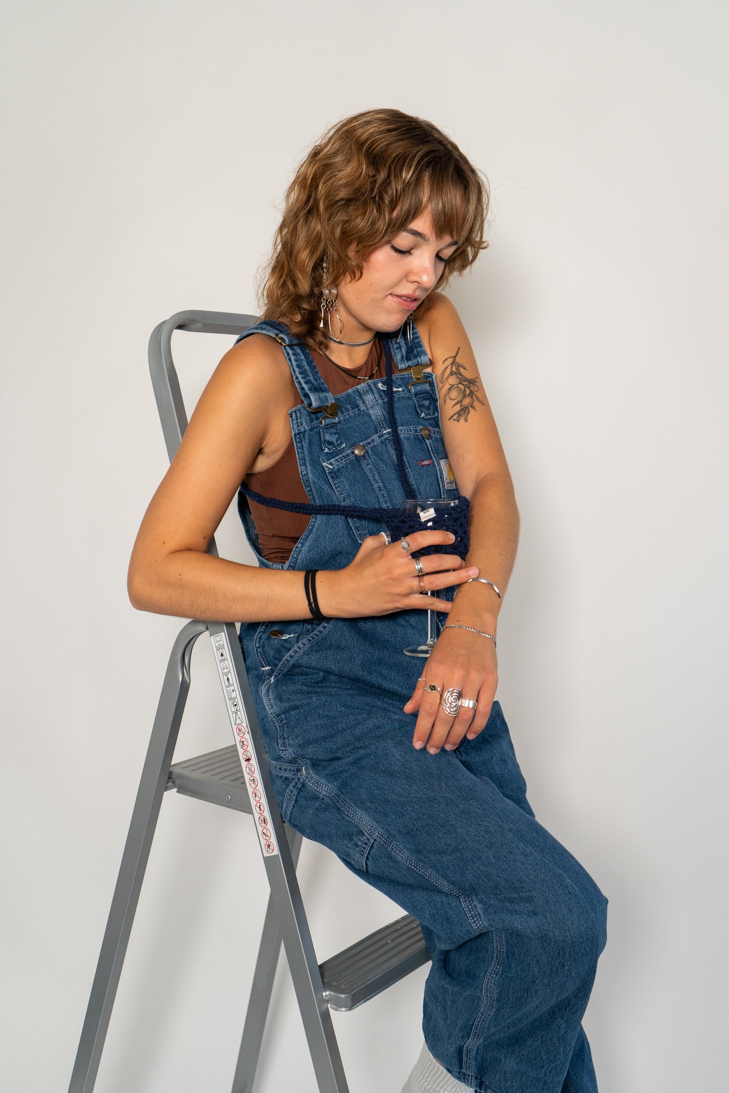 WEINGLASHALTER VITIS - dunkelblau -by Pullunderblüte