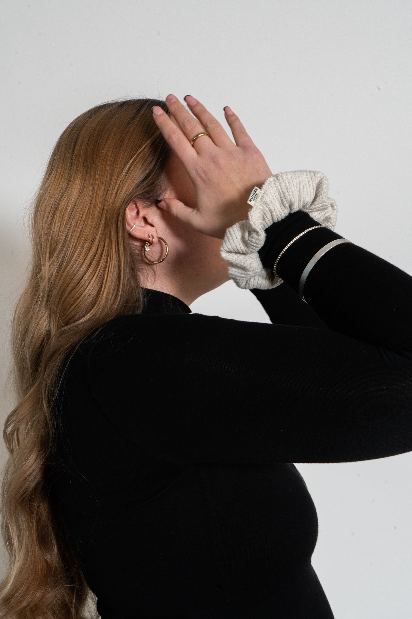 Scrunchie Pilea - Beiger Jersey -by Pullunderblüte