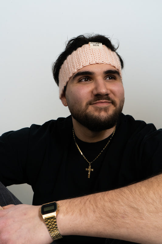 crochet headband _pink