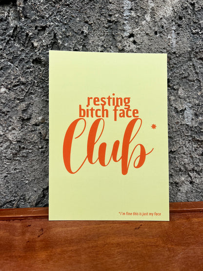 Postkarte "RESTING BITCH FACE CLUB"