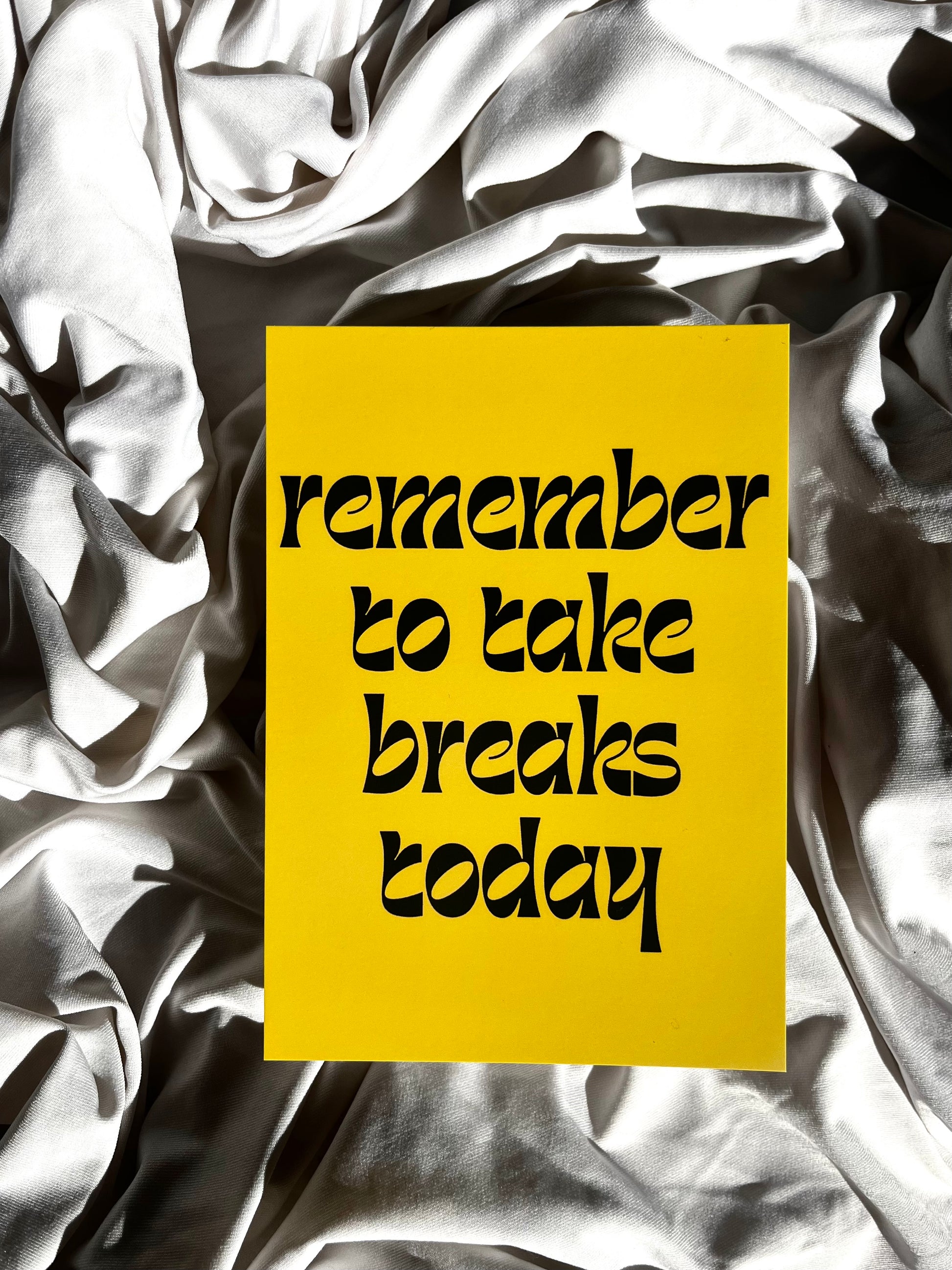 Postkarte "Remember to take breaks today" -by Pullunderblüte