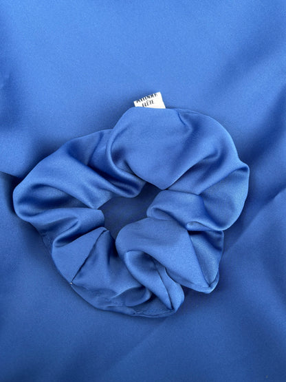 Scrunchie Pilea - SATIN BLAU