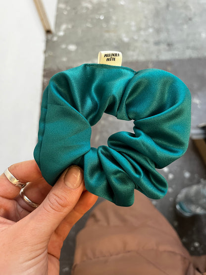 Scrunchie Pilea - Petrol Satin -by Pullunderblüte