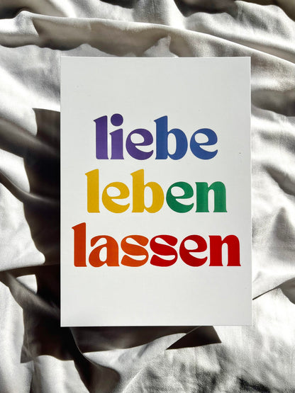 Postkarte "Liebe Leben Lassen" -by Pullunderblüte