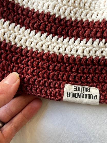 cotton crochet bucket hat - CLEMATIS (rose/beige)