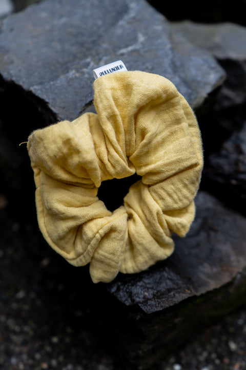 Scrunchie Pilea - Gelbes Musselin