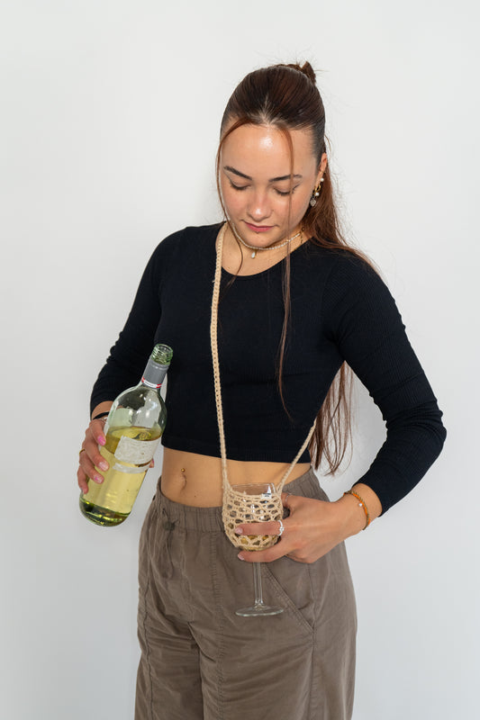 WEINGLASHALTER VITIS - beige -by Pullunderblüte