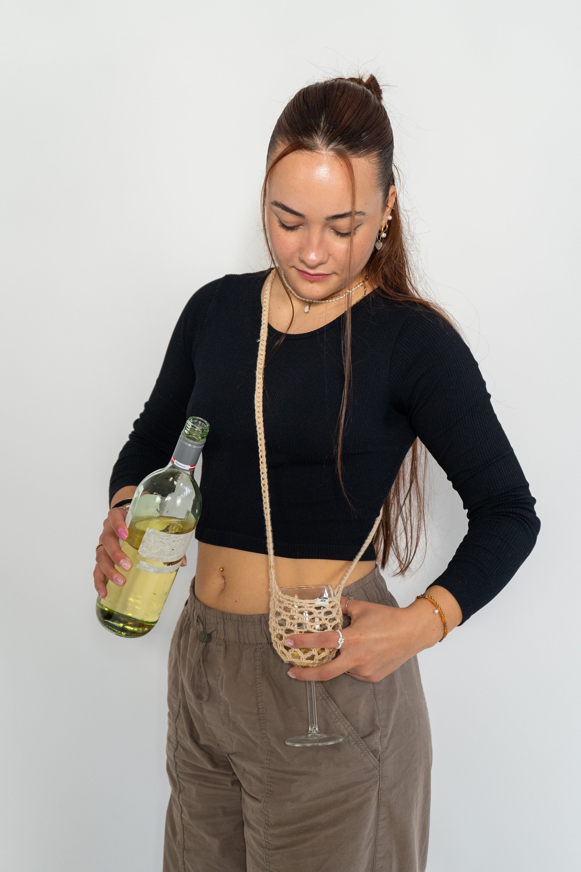 WEINGLASHALTER VITIS - beige -by Pullunderblüte