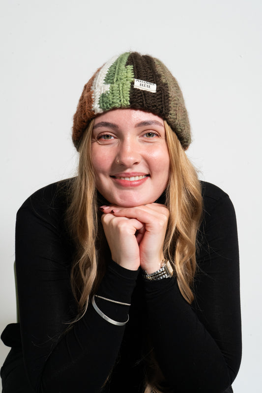 crochet_BEANIE greenbrownorange