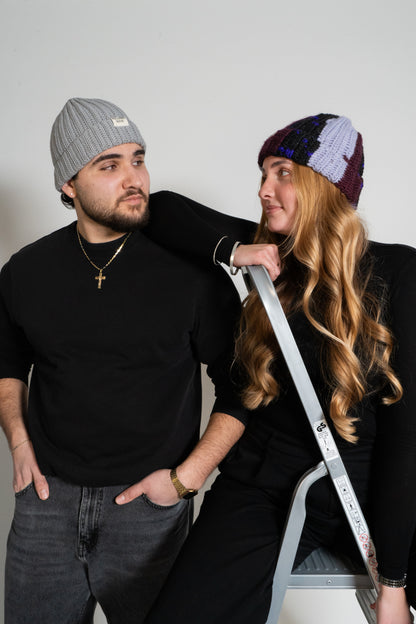 crochet_BEANIE lilaredblack