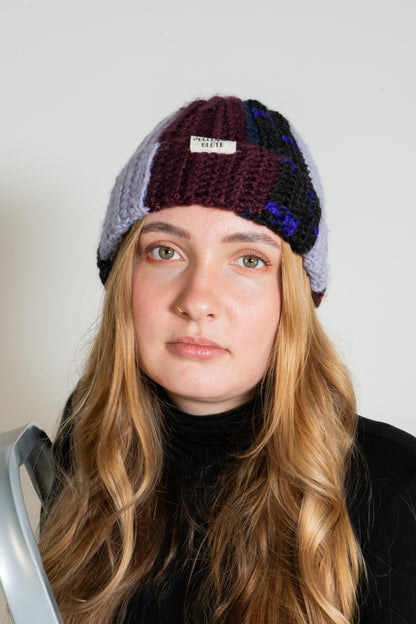 crochet_BEANIE lilaredblack