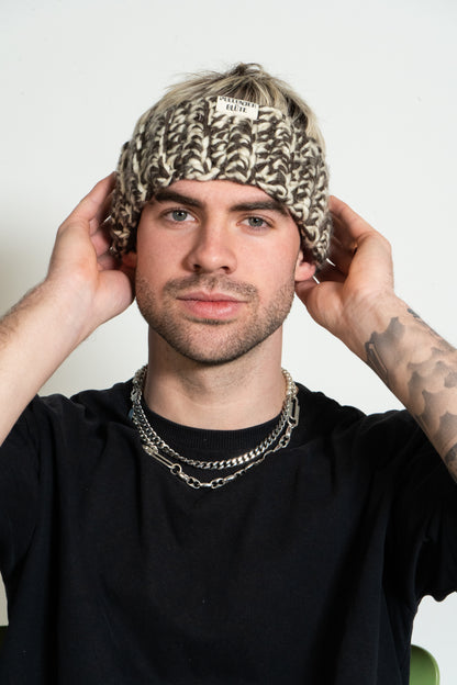 chunky crochet headband_brownbeige