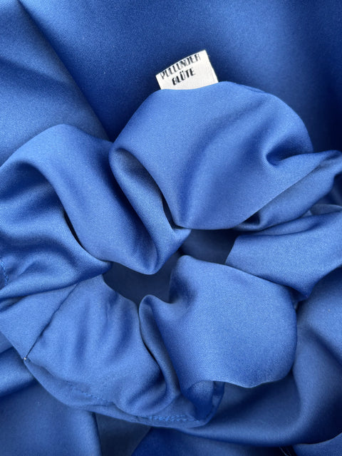 Scrunchie Pilea - SATIN BLAU
