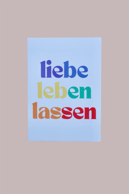 Postkarte "Liebe Leben Lassen" -by Pullunderblüte