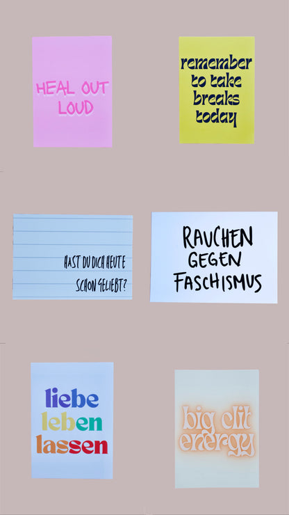 Postkarte "Heal out loud" -by Pullunderblüte