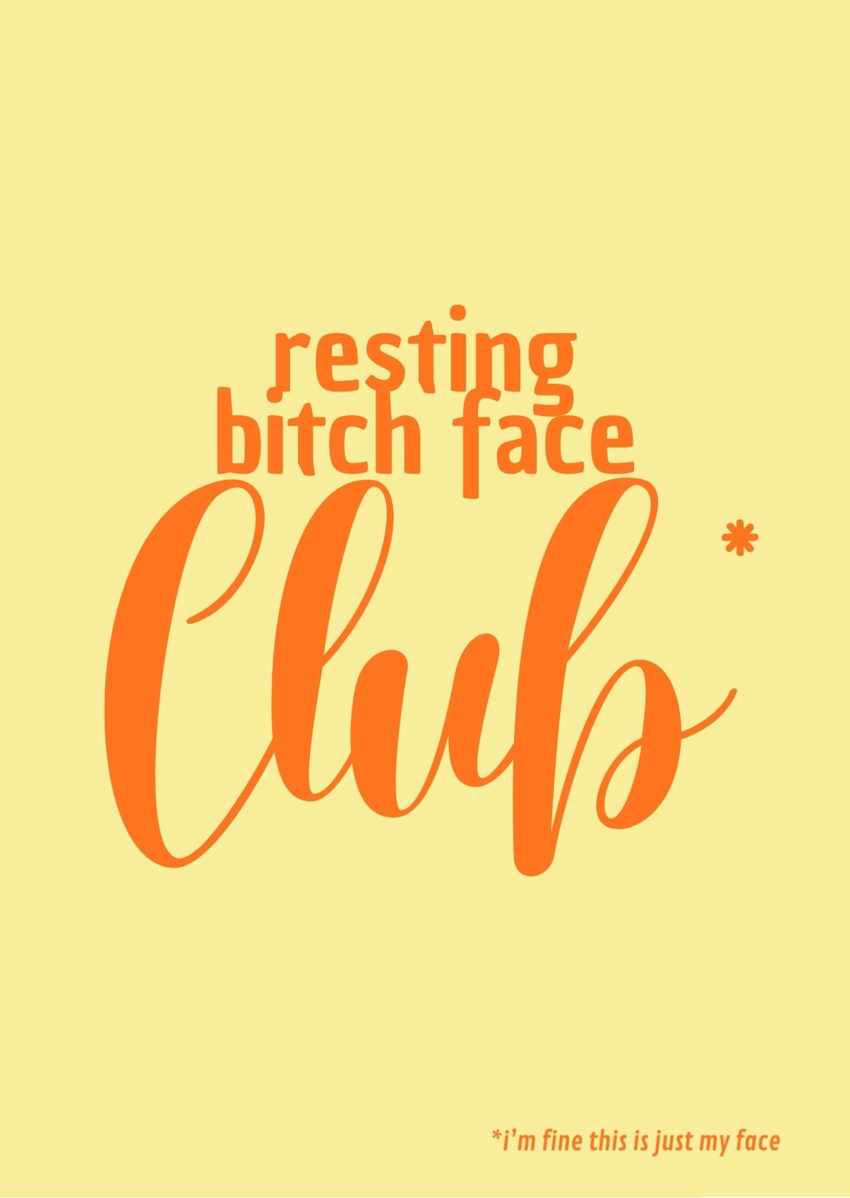 Postkarte "RESTING BITCH FACE CLUB"